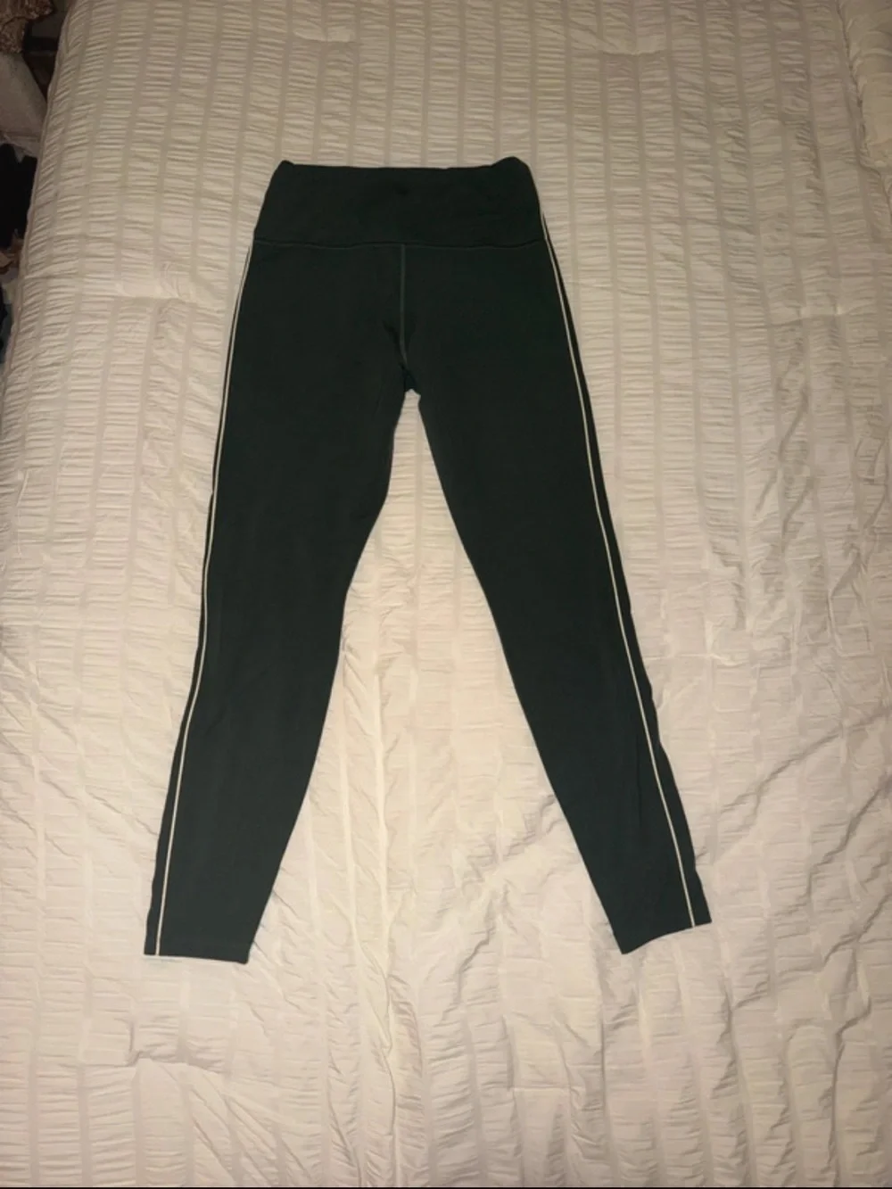 all in motion Dark Green Legging and Crop Top Set with White Stripe